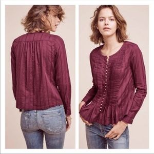 Maeve button down plum blouse